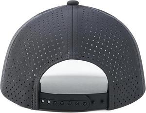 Logo personnalisé 100% Polyester PVC Casquette de baseball perforée découpée au laser Casquette de sport imperméable Casquette de golf à bord incurvé Performance Snapback - Product Image 4