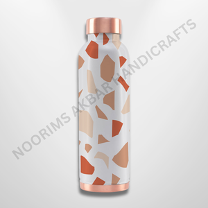 Botella de agua de cobre puro de Metal de 950ml a la moda, a prueba de fugas, duradera, ayurvédica, beneficios para la salud, Impresión de esmalte portátil - Product Image 1