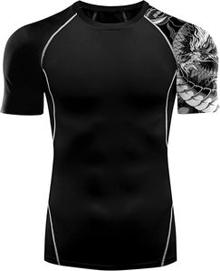 Hombres Rash Guard en Precio Barato Transpirable Sostenible OEM ODM Servicio MMA BJJ Hombres Rash Guard Personalizado Tarifa al por mayor - Product Image 3