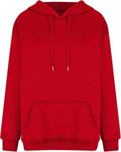 Sweat à capuche polaire surdimensionné brodé solide pour femmes de haute qualité avec poche pull à manches longues pour haut de sport de loisirs d'hiver - Product Image 5