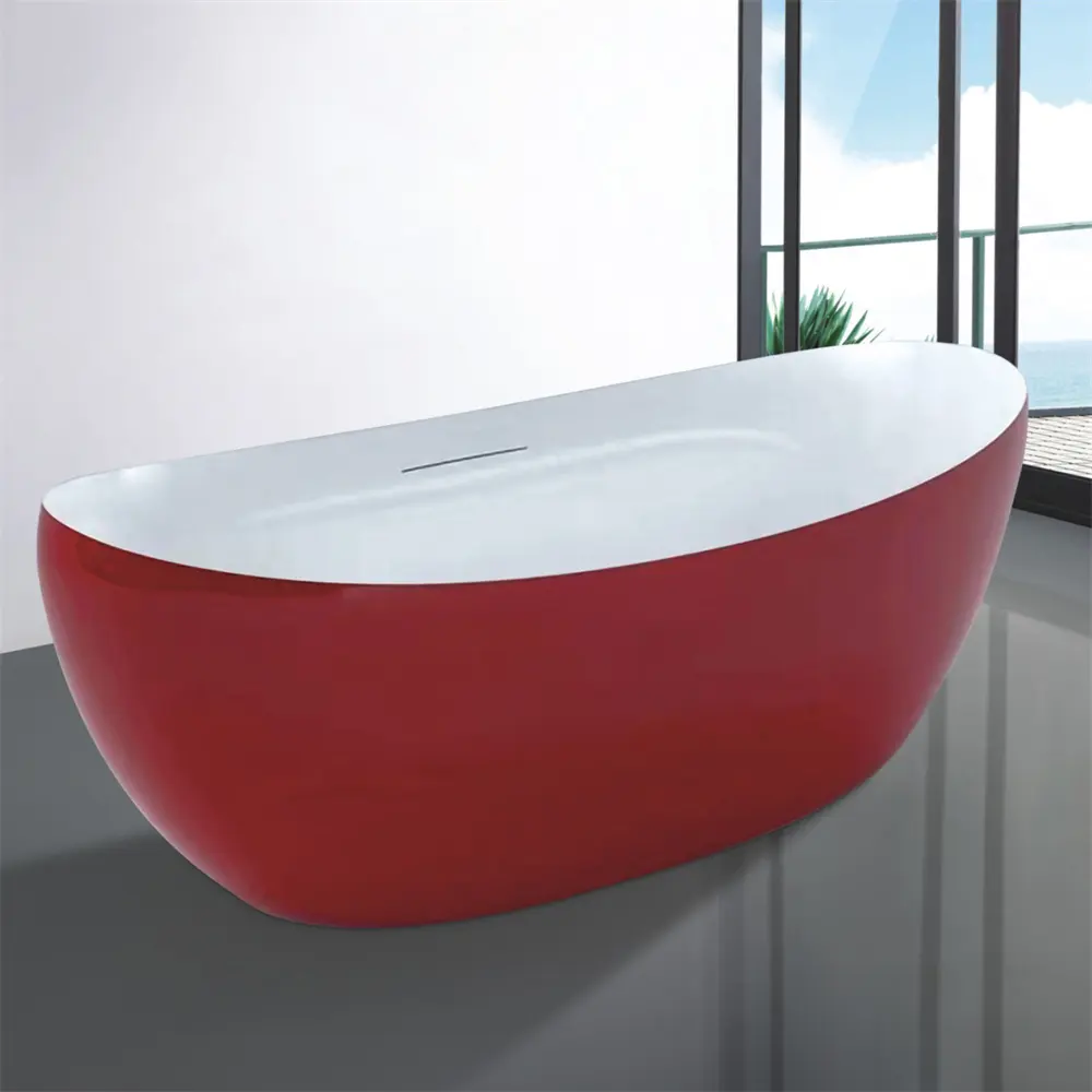 Fancy phòng tắm bồn tắm nước nóng 1700 mét freestanding thuyền Shape màu xanh Acrylic massage bồn tắm xoáy nước