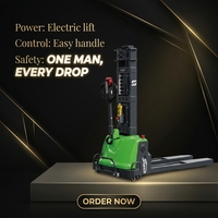 Gerbeur Électrique Autochargeur 1T 1,5T Autopropulsé Gerbeur Embarqué Portable pour Camion Camionnette Batterie Lithium