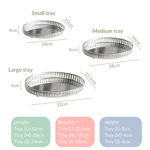 Bandeja de servicio decorativa de metal ovalada clásica con diseño de lujo para soluciones de servicio elegantes a precio mayorista - Product Image 6