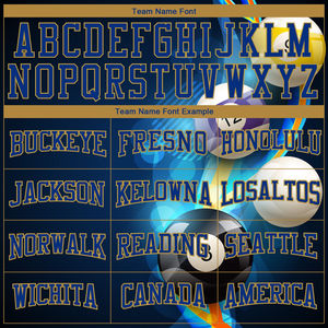 Sweat-shirts de sport chauds à capuche imprimés sur mesure avec un design de billard 3D, bleu marine, or royal, pour adultes et jeunes, vente chaude - Product Image 3