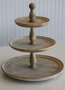 SUPPORT POLYVALENT Haute Qualité Vente Chaude En Bois D'acacia Pied Haut Plateau Rond En Bois Plateau Gâteau Stand pour Servir Gâteaux et Fruits - Product Image 5