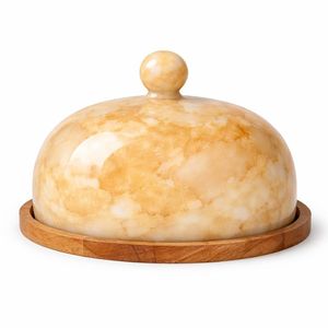 Support à gâteau en résine marbrée rose pâle à succès avec base en bois, élégant et unique pour la présentation de gâteaux de mariage - Product Image 2