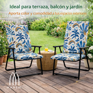 Coussins de chaise de jardin style loft 95x50x4cm, hydrofuges, légers, avec rembourrage en mousse et sangles de fixation pour usage extérieur - Product Image 5