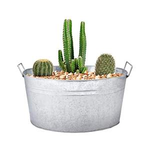 Oval Bucket Galvanized Oval Bucket <b>Metal</b> Oval Bucket Galvanized Collection Oval Beverage <b>Tub</b> - Product Image 6