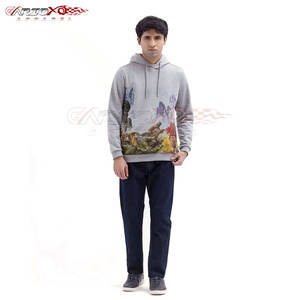 Sudadera con capucha gráfica básica para hombres con diseño de estampado afilado y capucha con cordón ajustable Sudadera con capucha estampada a la moda para hombres - Product Image 2