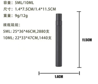 Vente en gros de flacons de parfum en verre portables de luxe de 5 ml et 10 ml, noir mat, rechargeables, atomiseur de voyage