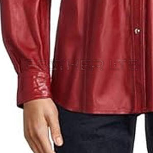 Automne hiver hommes chemise en cuir meilleure qualité hommes chemise en cuir en cuir véritable hommes chemise en Stock - Product Image 5