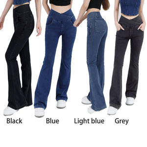 Wholesale Bootcut Trousers Skinny Flare Pants High <b>Waist</b> Pants Pour Femmes Custom Denim <b>Jeans</b> Para Mujer for <b>Women</b> - Product Image 5
