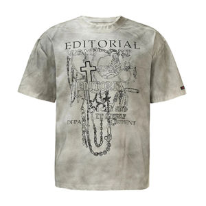 Camiseta unisex de primera calidad Camiseta personalizada 100% algodón de peso pesado con cuello redondo con estampado de logotipo Ajuste de gran tamaño para hombres - Product Image 1