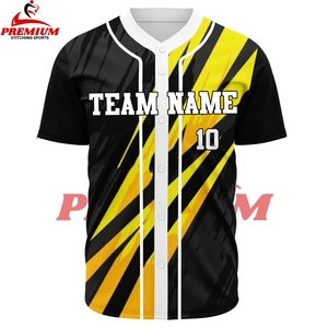 Maillot de baseball et de softball à rayures classiques imprimé numériquement avec chemise de baseball boutonnée et cousue unisexe - Product Image 5