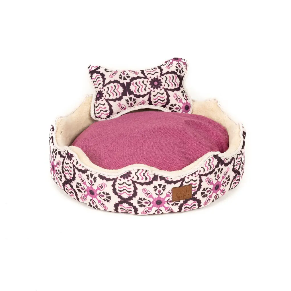 게으른 사냥개 빨 최고 품질 패턴 고양이 개 침대 장난감 데이지 핑크 코튼 벨벳 정형 섬유 Topped 쿠션