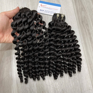 Extensions de cheveux bouclés Offre Spéciale vente en gros paquets de cheveux bouclés vapeur vietnamiens grand Stock livraison directe - Product Image 1
