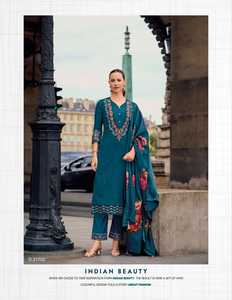 Nouvel arrivage de belle robe Jacquard visqueux soie Kurti pantalon & Dupatta avec doublure en coton broderie et travail à la main femme mode - Product Image 3