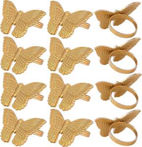 Anneaux de serviette de vente chauds en métal doré intemporels conçus pour améliorer les paramètres de votre table, parfaits pour les mariages et les dîners spéciaux - Product Image 1