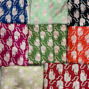 Beautiful Gold Line Cambric 60x60/92x88 Pure Cotton Printed Fabric 44 Inches Width Eco-Friendly Breathable Curtains Bags Boys - Product Image 1