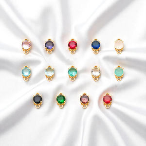 5 MM Round Faceted Pink Tourmaline Gemstone Connector Charm Gold Plated Double Bail Prong Setting DIY Jewelry Making <b>Supplies</b> - Product Image 2