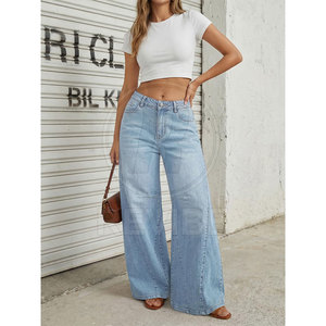 Comfortable <b>Women</b> <b>Baggy</b> <b>Jeans</b> Mid Waist Winter 100% Cotton Stylish Modern Lifestyle Wear - Product Image 5