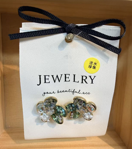 Bellissimi Orecchini Floreali Verdi in Stile Cinese, Gioielli Eleganti da Donna per Feste - Product Image 3