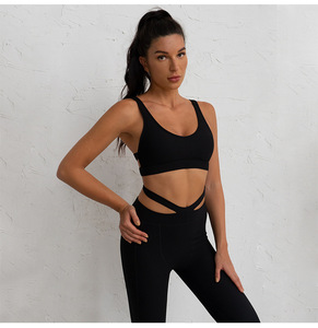 Sujetador Halter para mujer, novedad en ropa deportiva para gimnasio, conjunto de ropa corta para yoga y fitness - Product Image 4