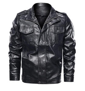 2025 nouvelle mode hommes veste en cuir poitrine grandes poches marron veste en cuir hommes fermeture éclair moto veste grande taille manteaux - Product Image 4