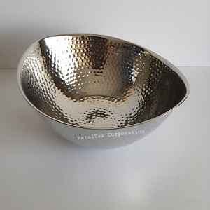 ชามอลูมิเนียมสีเงินแบบทุบชามช็อคโกแลตออกแบบได้เองทันสมัยของขวัญตกแต่งโต๊ะแฟนซีชามผลไม้ - Product Image 2