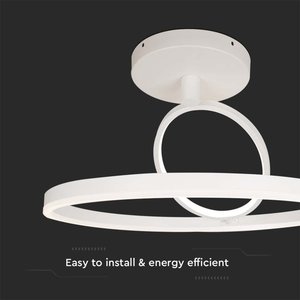 Plafoniera a LED lampadario 37W 4000lm doppio anelli incrociati colore bianco D495mm 4000K SKU-14985-illuminazione/plafoniera - Product Image 3