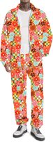 Costume de survêtement rétro pour homme, années 80, 90, 70, 2 pièces, veste coupe-vent hip-hop, 100% polyester, poids moyen, longueur intégrale