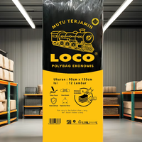 LOCO Black Eco-Polybag 90x120 Bahan PE Tebal 40 Mikron Kuat dan Tahan Lama untuk Menyimpan/Mengemas Barang dalam Gaya Minimalis
