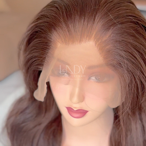 La mejor calidad 100% Peluca de cabello humano vietnamita Resalte los colores Pelucas delanteras de encaje Cabello virgen Grado Mezcla de cabello - Product Image 6