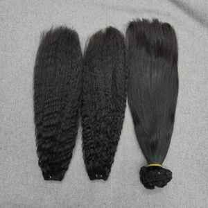Trame de cheveux étirés vietnamiens 100% cheveux humains Yaki droit couleur naturelle Standard d'exportation - Product Image 2