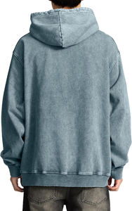 Sweat à capuche délavé pour hommes 100% coton Style léger fondu au soleil Impression de logo personnalisé OEM sweat à capuche pour hommes hommes - Product Image 3