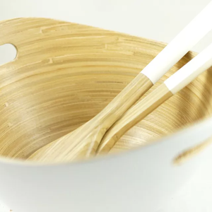 Meilleure vente ensemble de service à salade cuillère et fourchette en bambou filé écologique articles de cuisine en gros du Vietnam prêt à expédier - Product Image 4