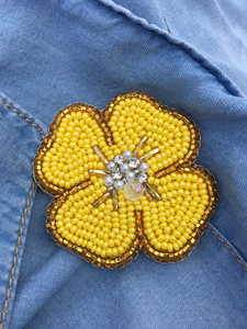 Broche Bordado Personalizable con Cuentas de Semilla y Pin, Broche de Bordado con Cuentas - Product Image 3