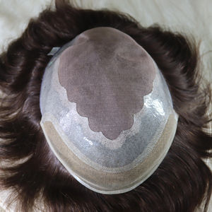 Modelo de encaje frontal, extensión de cabello para hombres de primera calidad, parche de cabello Remy indio, cabello humano de alta calidad, atado a mano - Product Image 3