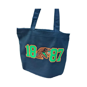 FAMU Florida A & M กระเป๋าผ้าใบปักลายมหาวิทยาลัยพร้อมดีไซน์เปิดเพื่อความสะดวกในการช้อปปิ้ง - Product Image 1