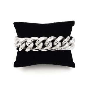 กำไลข้อมือแบบ Cuban Link ขนาด 18 มม. ประดับเพชรและไข่มุก สไตล์ศาสนา ชุบโรเดียมและทองคำ บนไทเทเนียม เหมาะสำหรับเป็นของขวัญ - Product Image 5