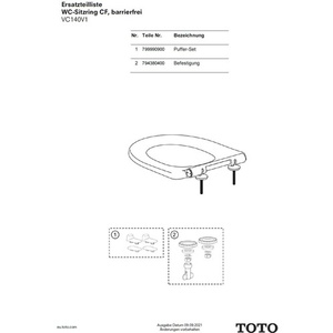 Ensemble de tampons TOTO avec adaptateur de 2 mm pour couvercle de siège de toilette MH/NC/ES, produit de qualité supérieure - Product Image 6