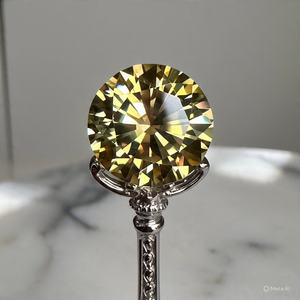 Moissanite de qualité supérieure, taille brillant, couleur jaune D, pureté VVS1, créé en laboratoire, 9,25 Moh's, 11,5 mm, en vrac - Product Image 1