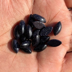 Étincelant bleu grès Marquise dos plat Cabochon pierres précieuses pour la fabrication de bijoux collier anneaux Bracelet pierre de soleil bijoux - Product Image 2