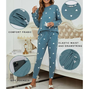 Women 2025 Autumn Winter Elastic Waist Elegant <b>Brown</b> Pajama Set O-Neck Full <b>Sleeves</b> <b>Top</b> Pants Casual Modal Sleepwear 2-Piece - Product Image 6