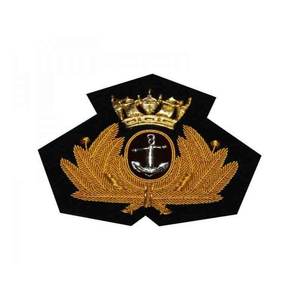 Insignia Bordada Personalizable con Cuerda de Ancla Dorada Clásica, Insignia de Tela Cosida con Rango de Cadete Marítimo OEM - Product Image 2