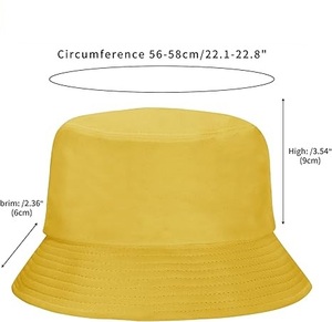 Chapeau d'équitation de seau de couleur jaune pour l'extérieur pour unisexe personnalisé impression Logo blanc plaine respirant rond filles casquettes - Product Image 2