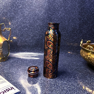 Pure Copper <b>Water</b> <b>Bottle</b> for Drinking | Handmade Ayurvedic Copper <b>Bottle</b> | Leak Proof Eco-Friendly Large Capacity <b>Metal</b> <b>Water</b> - Product Image 2