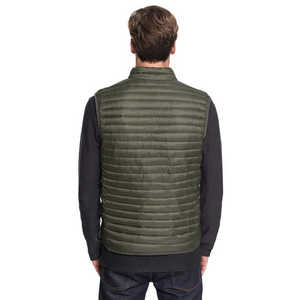 Veste d'hiver en laine pour hommes avec logo personnalisé sans manches avec conception de bulles brillantes et col montant - Product Image 3