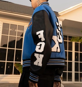 Hommes Baseball Bomber Fabricant Letterman Vestes Patches Applique Chenille Brodé Varsity Jackets - Product Image 4