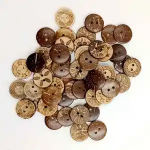 Fancy wooden buttons coconut shell round button with custom logo clothing supplies sewing accessories